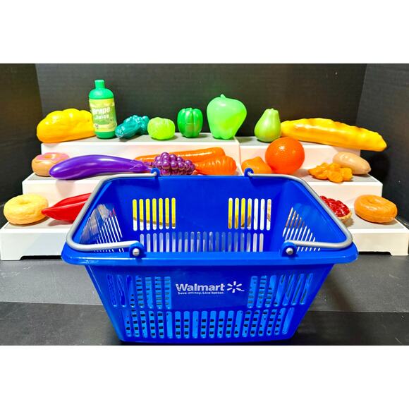 Spark Create Imagine Walmart Shopping Basket Play Food Set 26 pc. Pack preowned - Picture 2 of 7